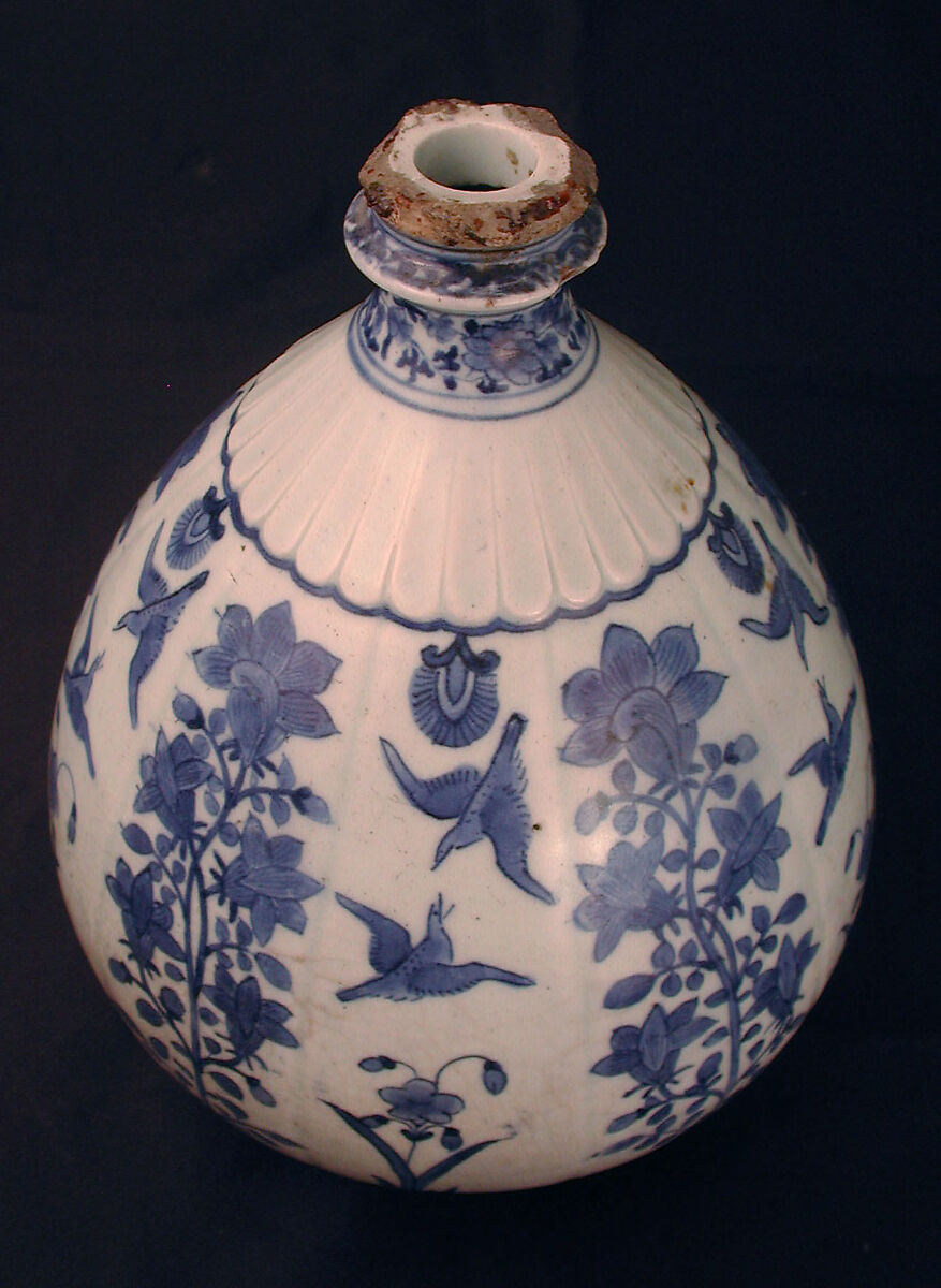Vase, Stonepaste; painted under transparent glaze