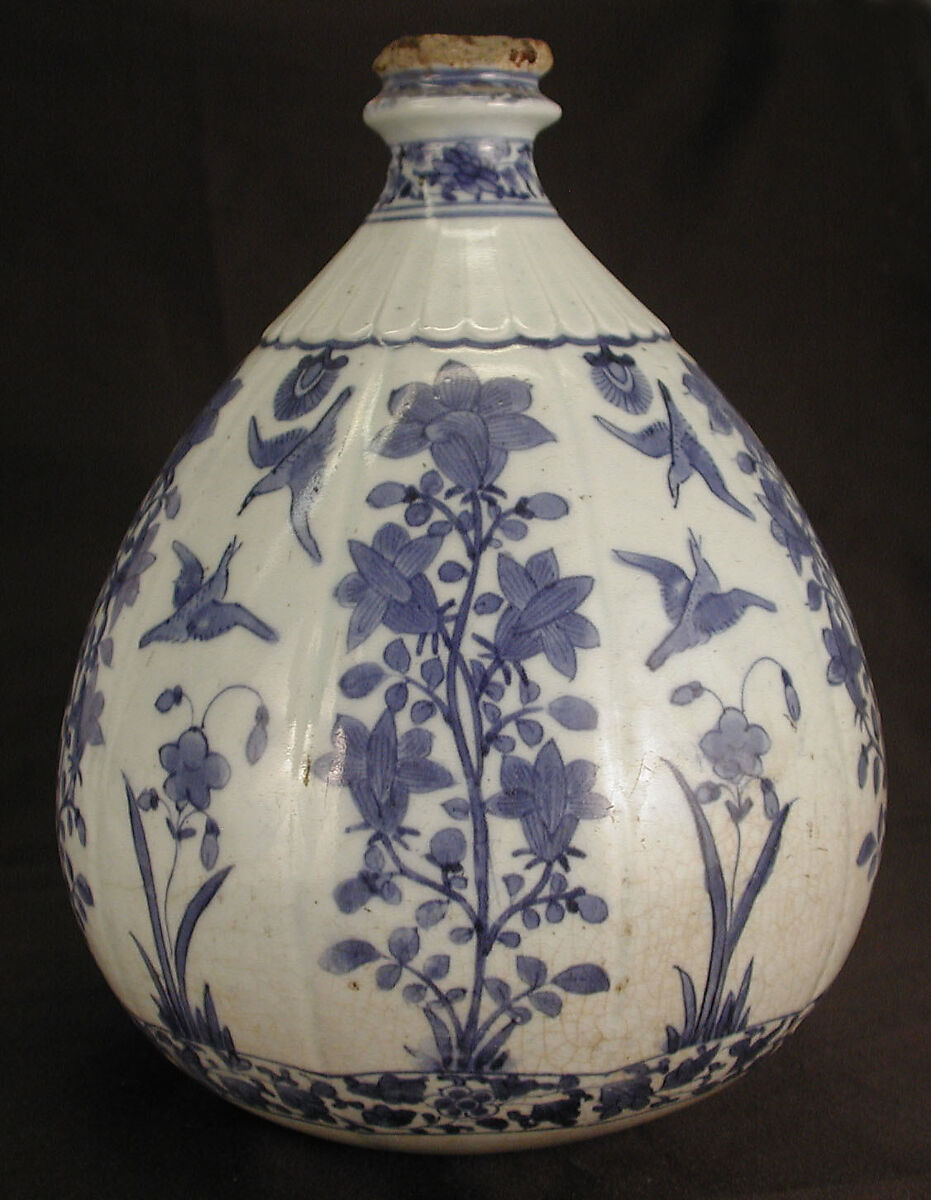 Vase, Stonepaste; painted under transparent glaze