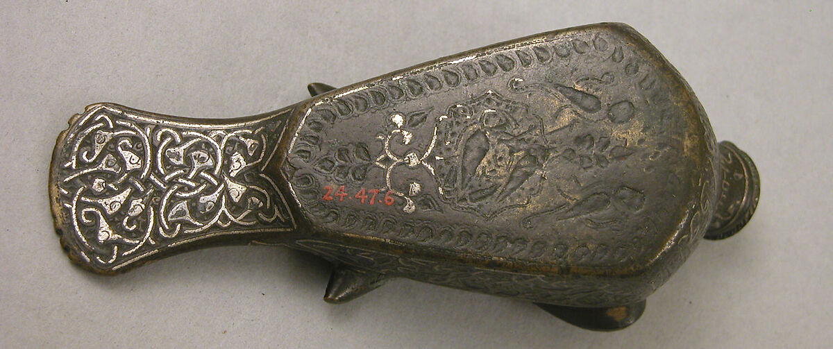 Container, Bronze, inlaid with silver