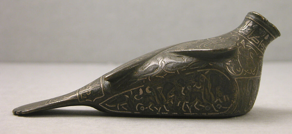 Container, Bronze, inlaid with silver