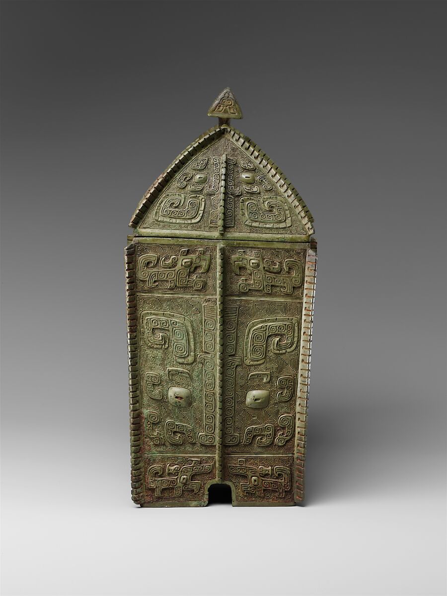 Rectangular wine container (fangyi), Bronze, China