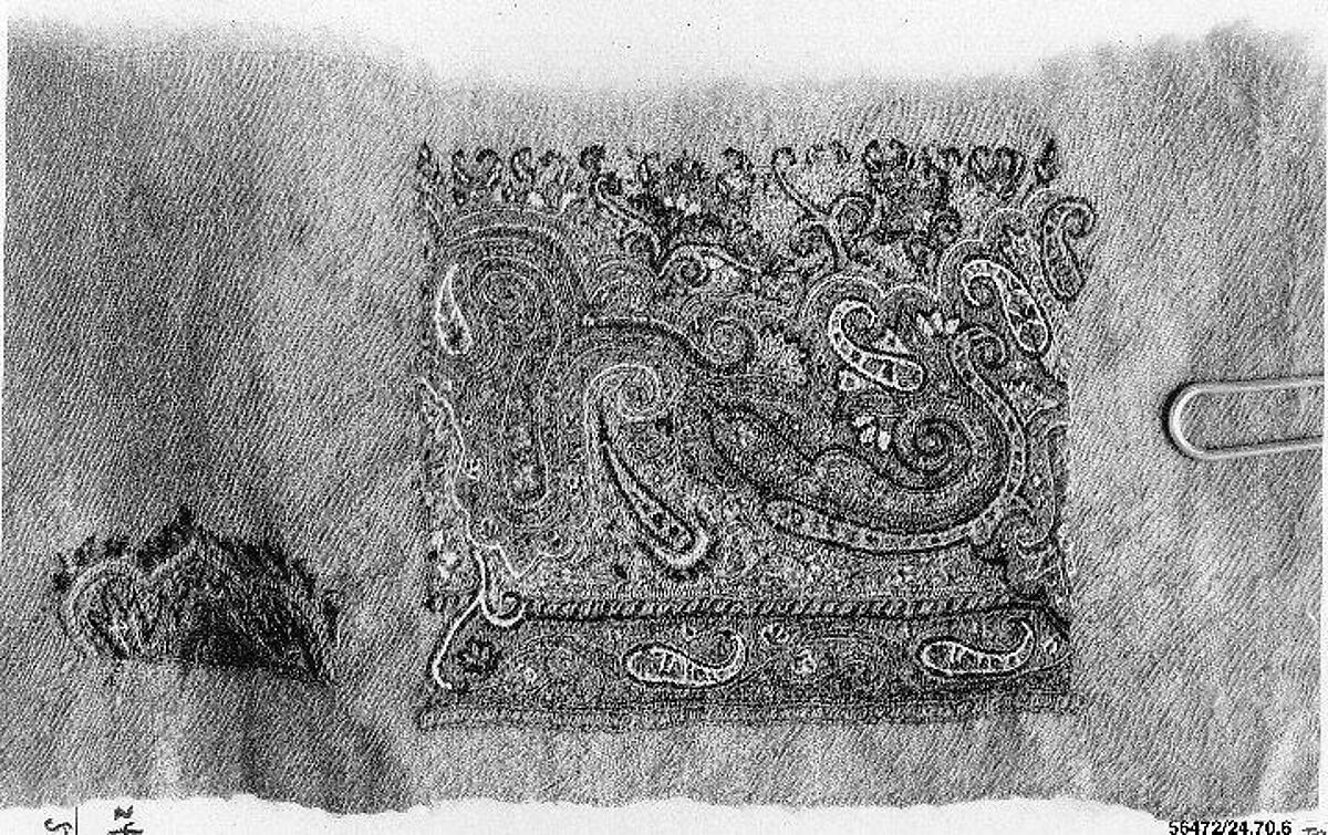 Shawl Sample, Wool; embroidered
