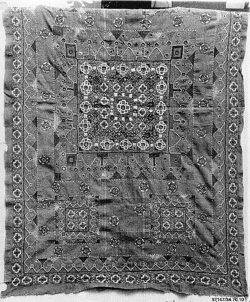 Cover, Cotton; embroidered 