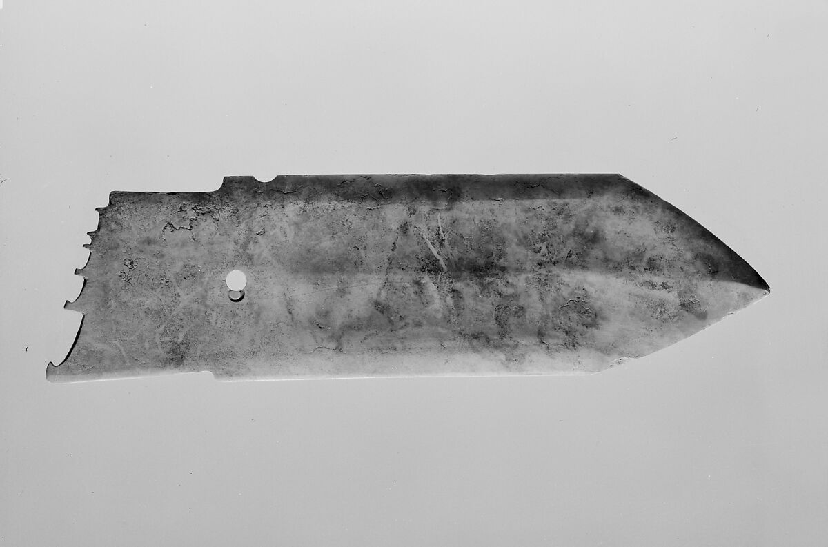 Ceremonial dagger-ax (Ge), Jade (nephrite), China 