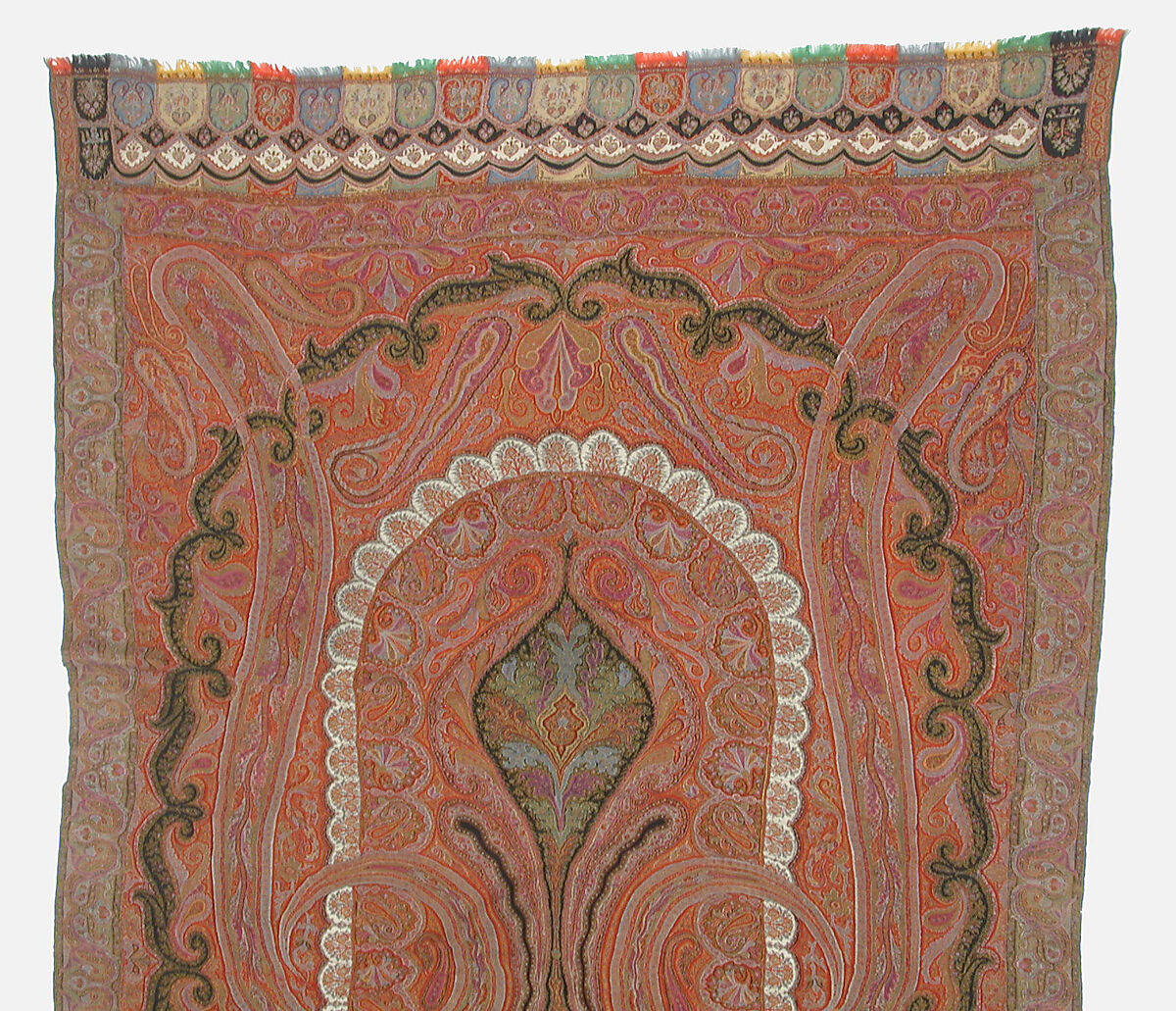 Shawl, Wool; embroidered