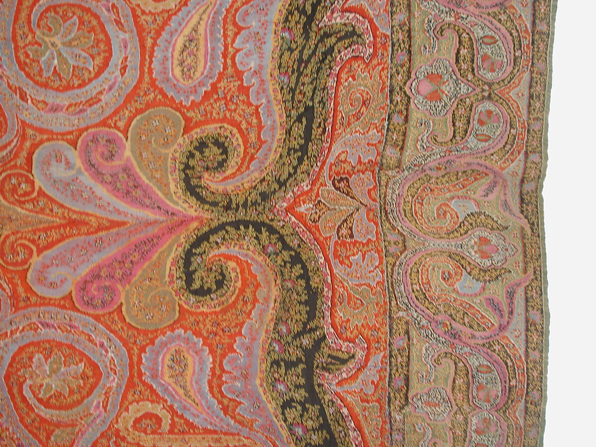 Shawl, Wool; embroidered