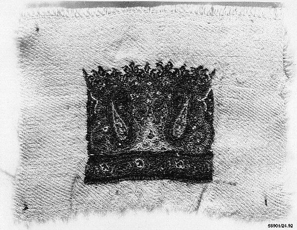 Shawl Sample, Wool; embroidered