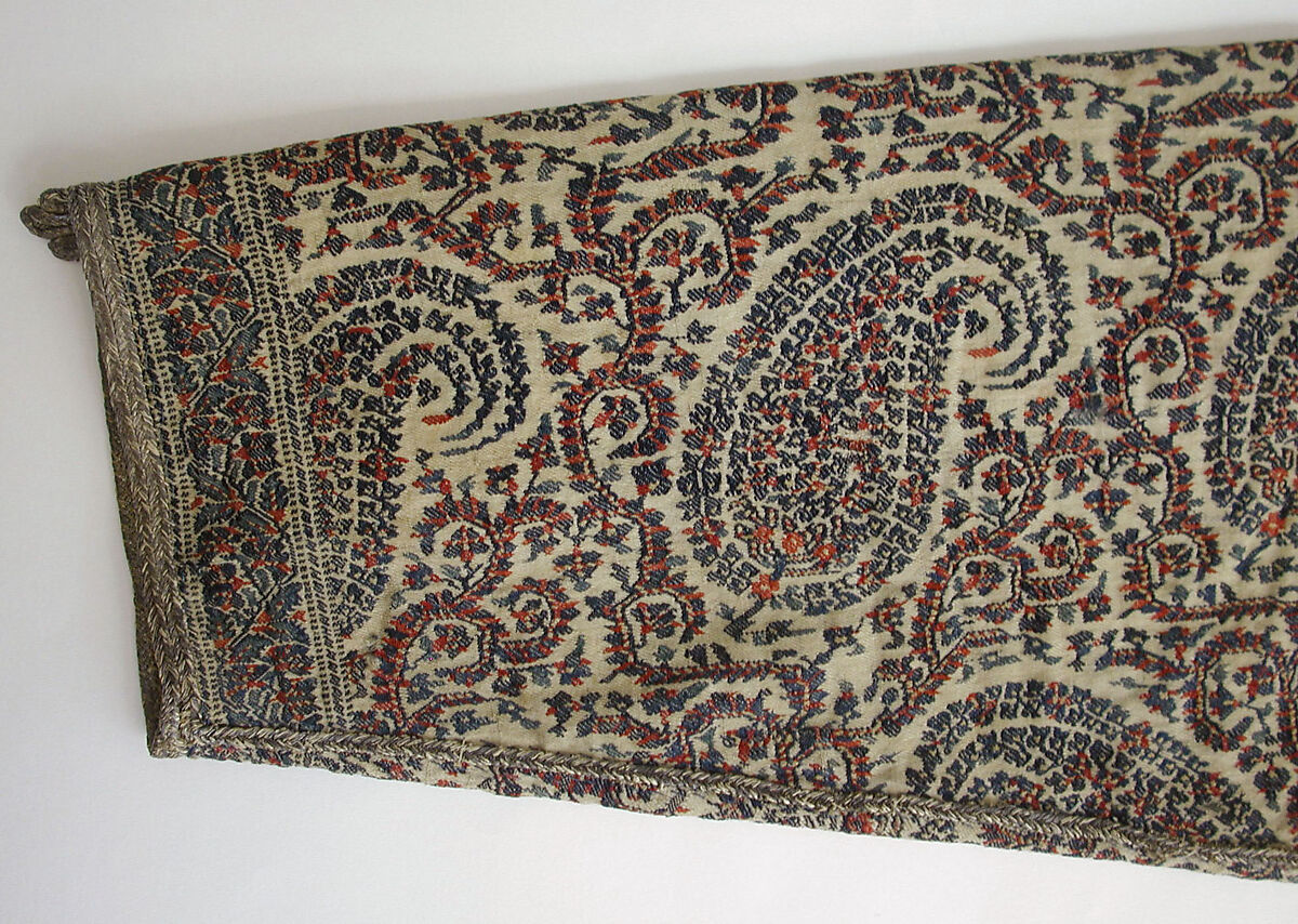 Man's Coat (Choga), Wool, metal wrapped thread; double interlocking twill tapestry weave, applied decorative braid