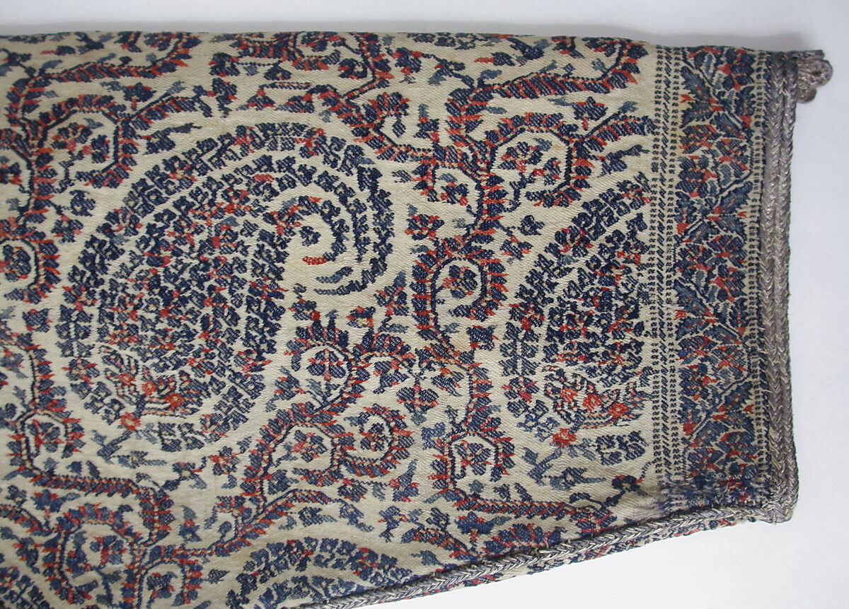 Man's Coat (Choga), Wool, metal wrapped thread; double interlocking twill tapestry weave, applied decorative braid