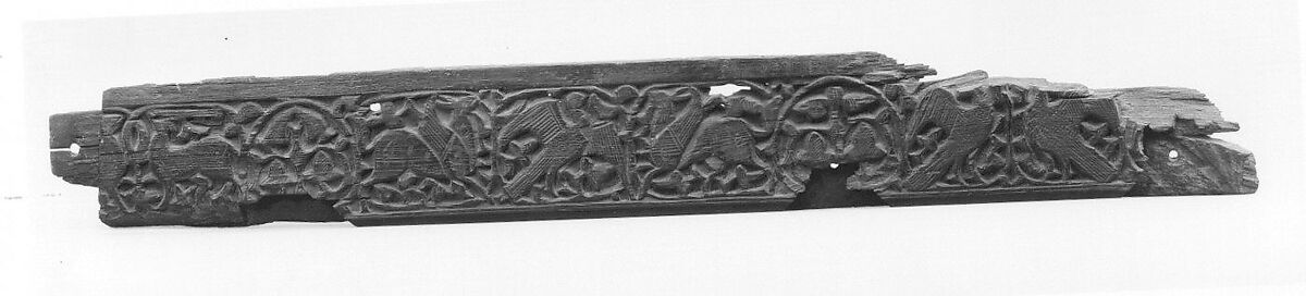 Panel with Birds, Griffins, and Animals, Wood; carved