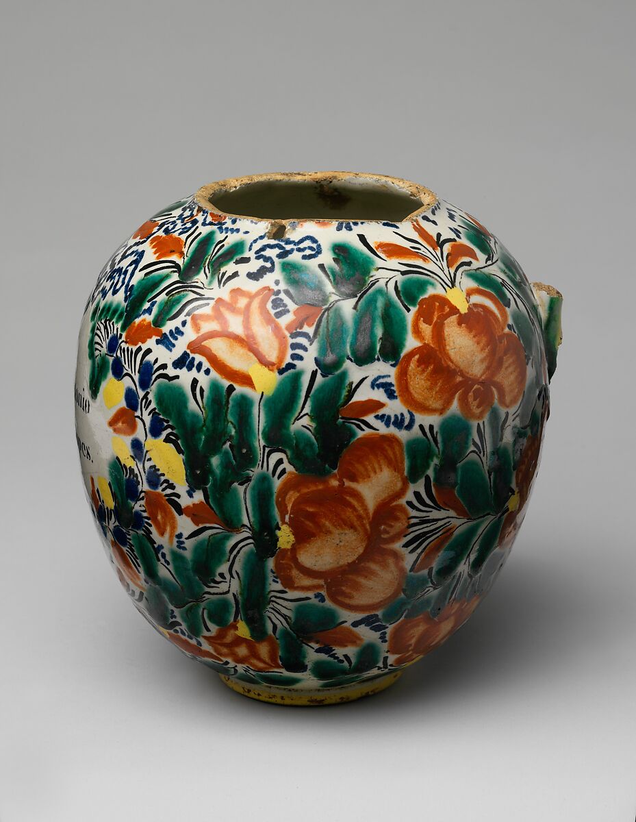 Jar, Tin-glazed earthenware, Mexican