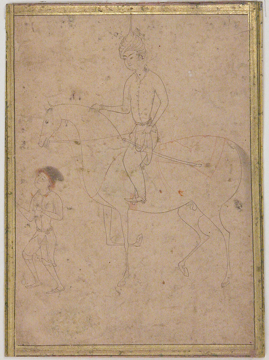 Groom and Rider, Ink and watercolor on paper