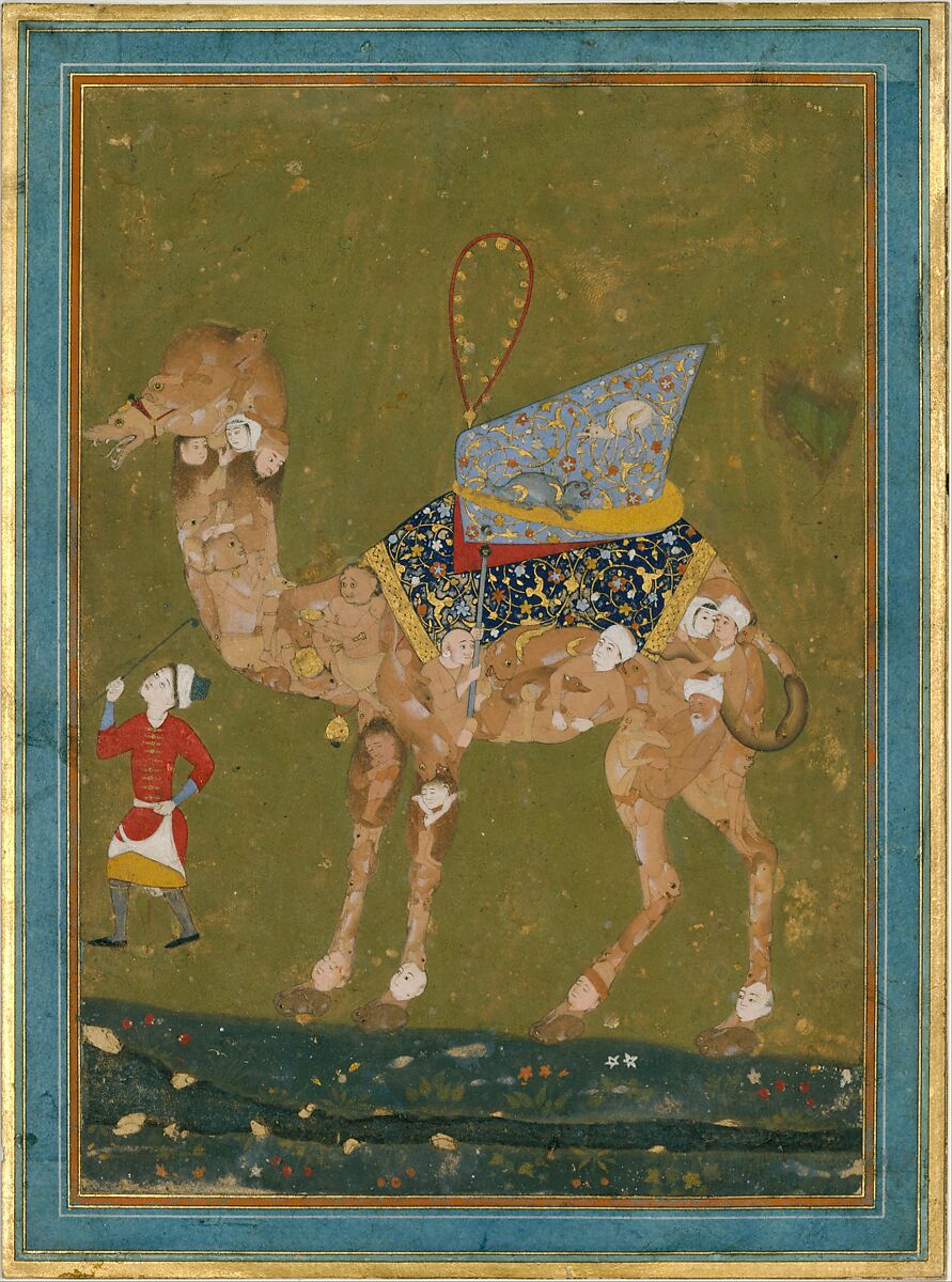 Composite Camel with Attendant, Opaque watercolor and ink on paper