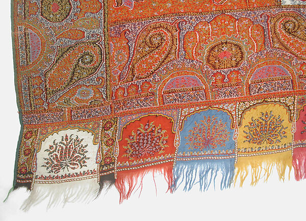 Shawl of Joined Fragments, Wool, silk; double interlocking twill tapestry weave, embroidered, pieced