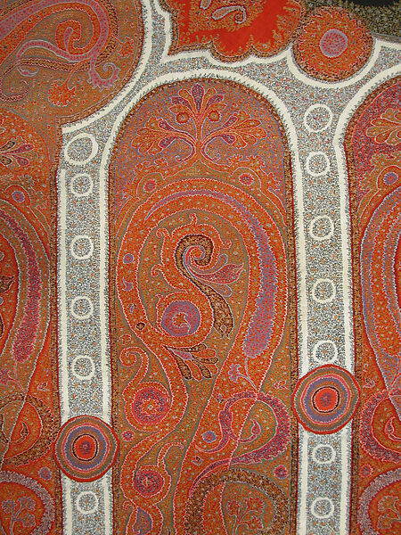 Shawl of Joined Fragments, Wool, silk; double interlocking twill tapestry weave, embroidered, pieced