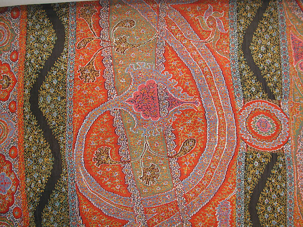 Shawl of Joined Fragments, Wool, silk; double interlocking twill tapestry weave, embroidered, pieced