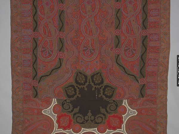 Shawl of Joined Fragments, Wool, silk; double interlocking twill tapestry weave, embroidered, pieced