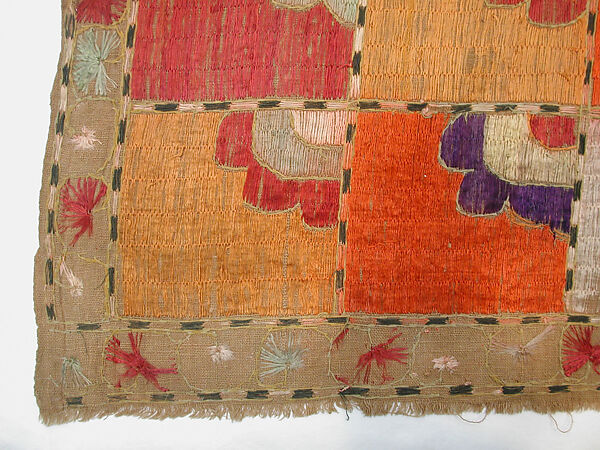 Sari, Cotton; embroidered in silk