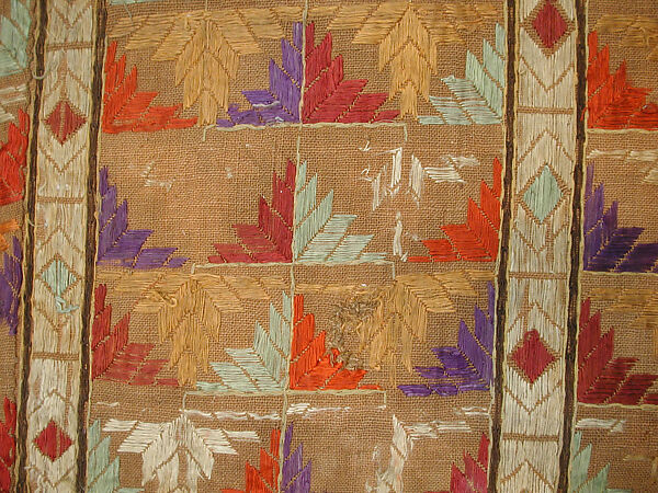 Sari, Cotton; embroidered in silk