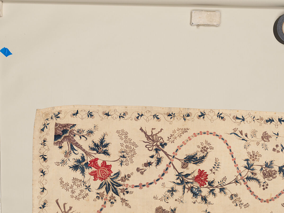 Hanging or Bed Cover, Cotton; pounced and painted