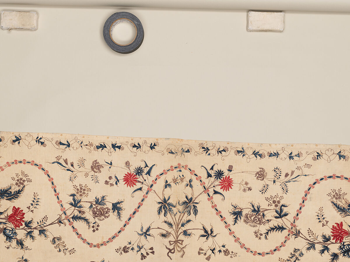 Hanging or Bed Cover, Cotton; pounced and painted