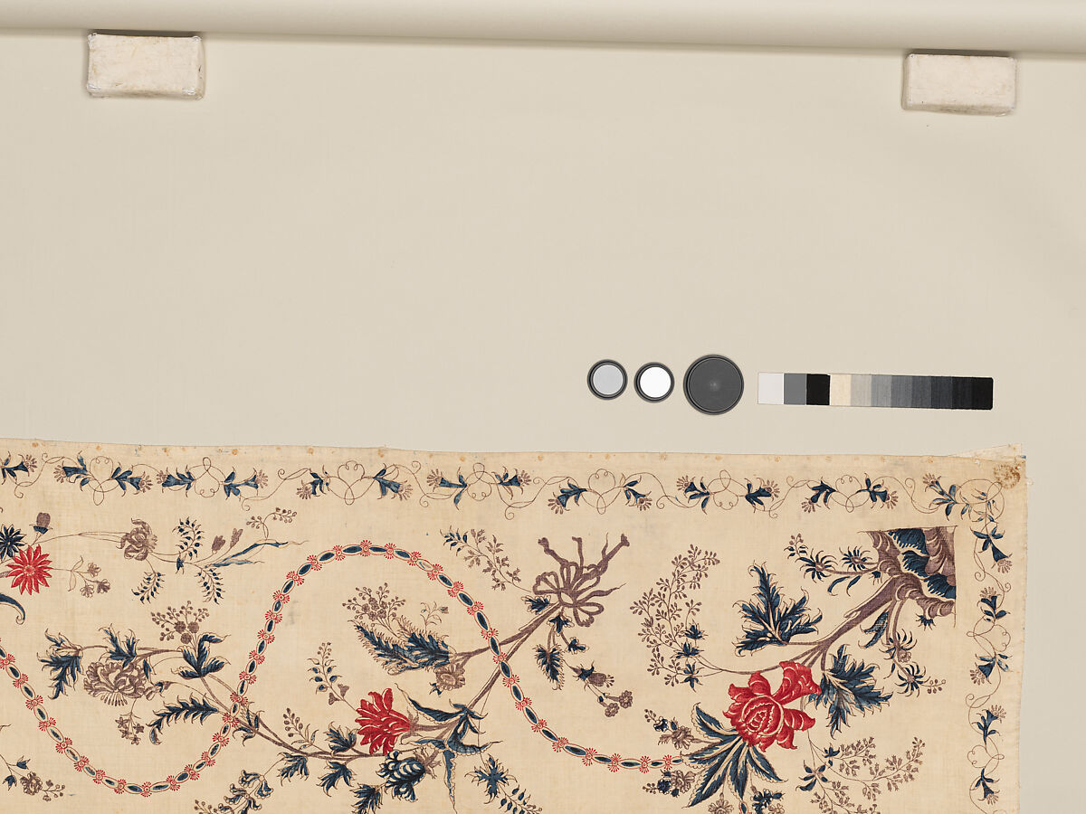 Hanging or Bed Cover, Cotton; pounced and painted