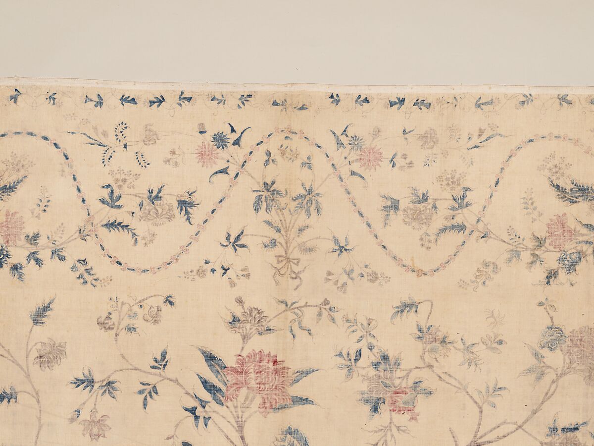 Hanging or Bed Cover, Cotton; pounced and painted