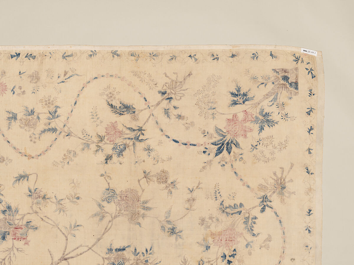 Hanging or Bed Cover, Cotton; pounced and painted