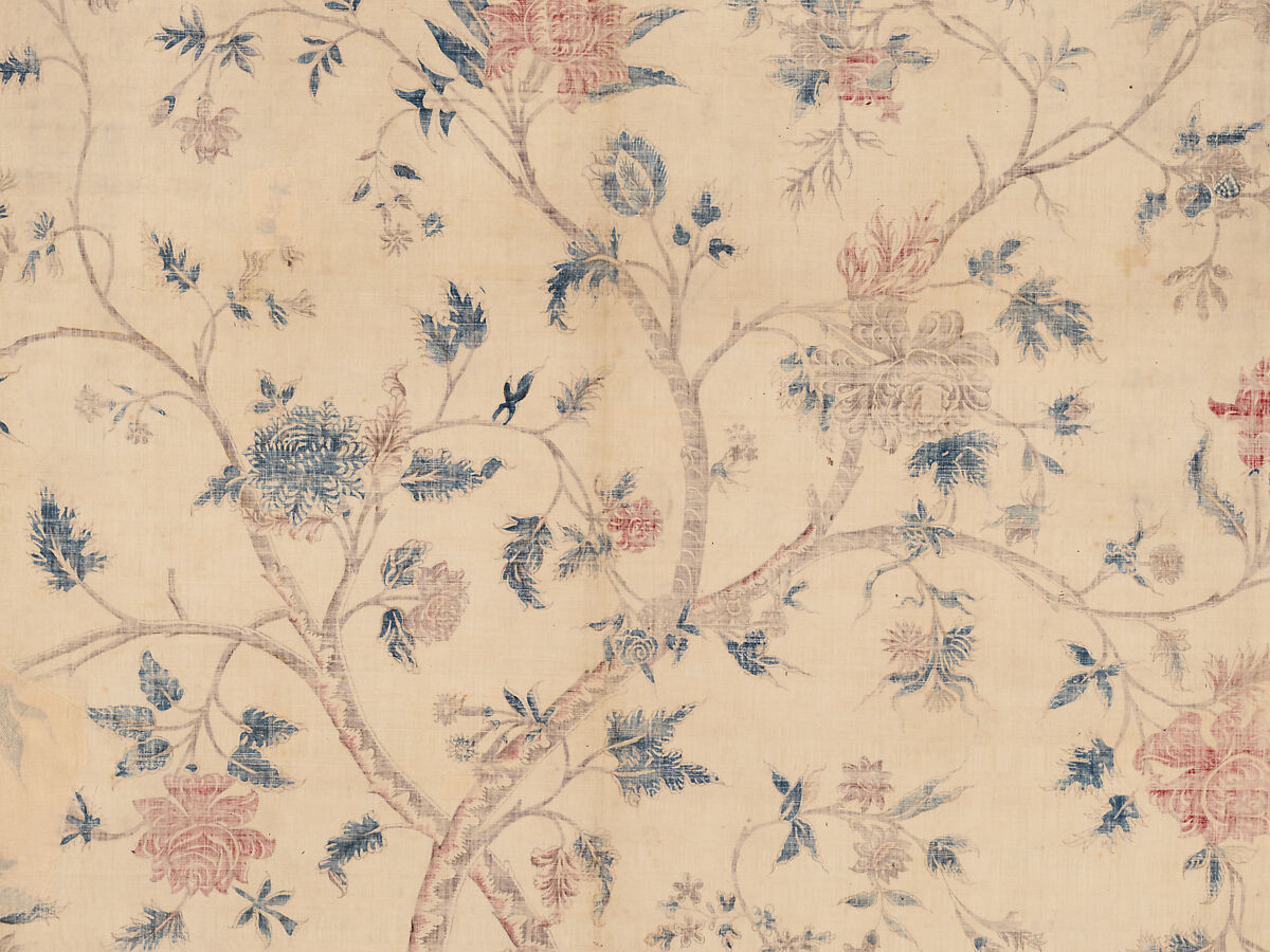 Hanging or Bed Cover, Cotton; pounced and painted