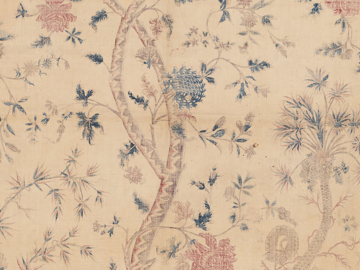 Hanging or Bed Cover, Cotton; pounced and painted