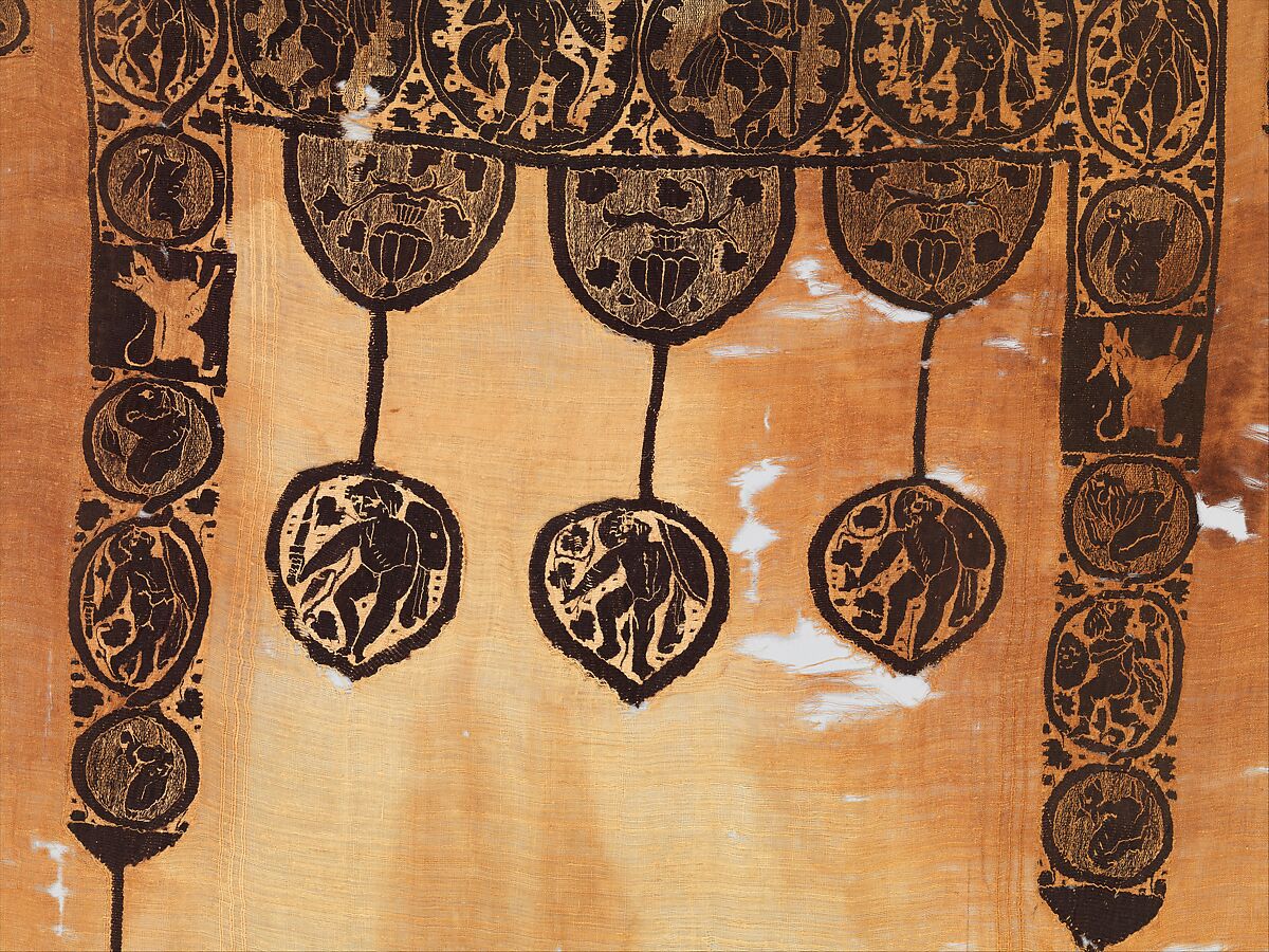 Tunic with Dionysian Ornament, Linen, wool; plain weave, tapestry weave