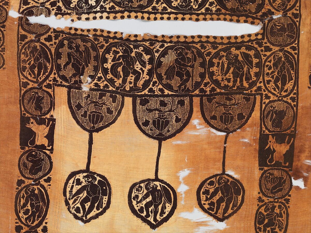 Tunic with Dionysian Ornament, Linen, wool; plain weave, tapestry weave