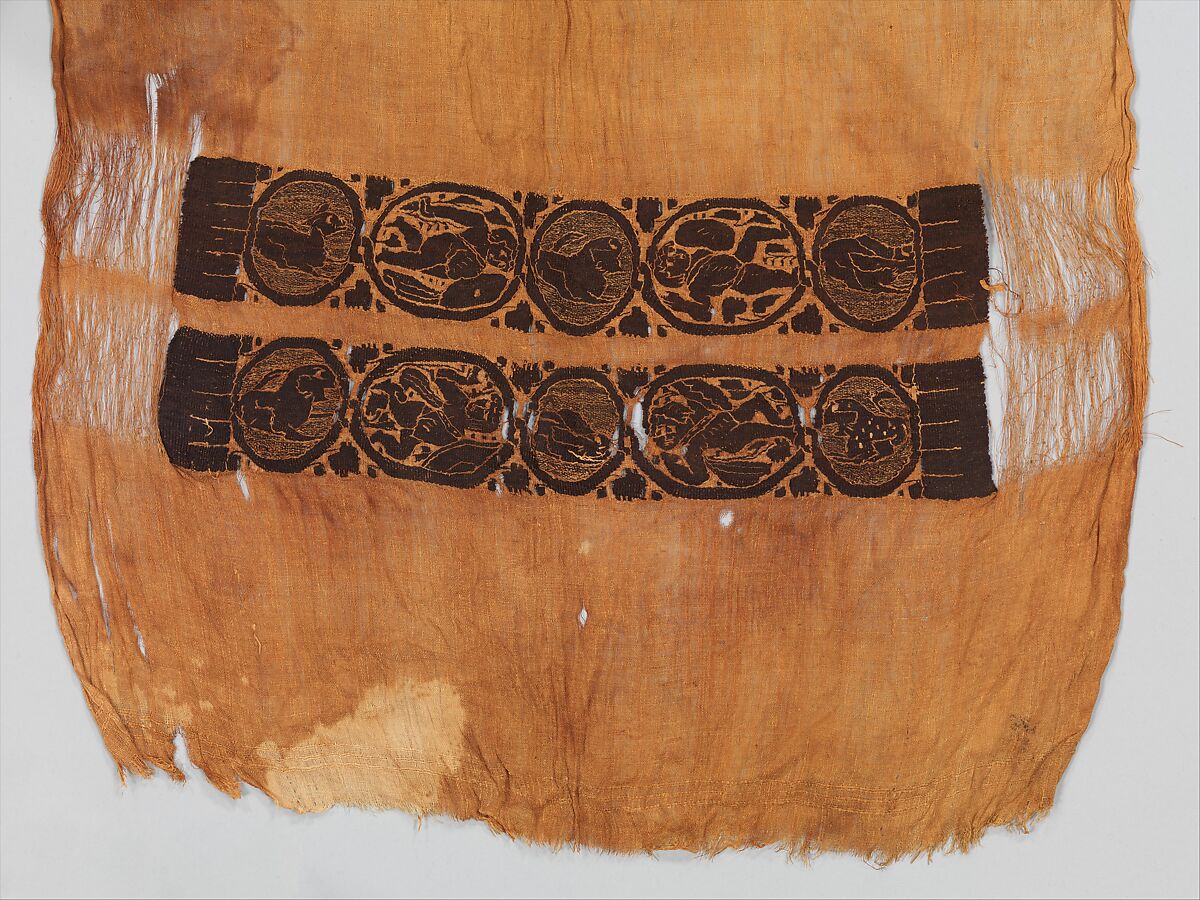 Tunic with Dionysian Ornament, Linen, wool; plain weave, tapestry weave