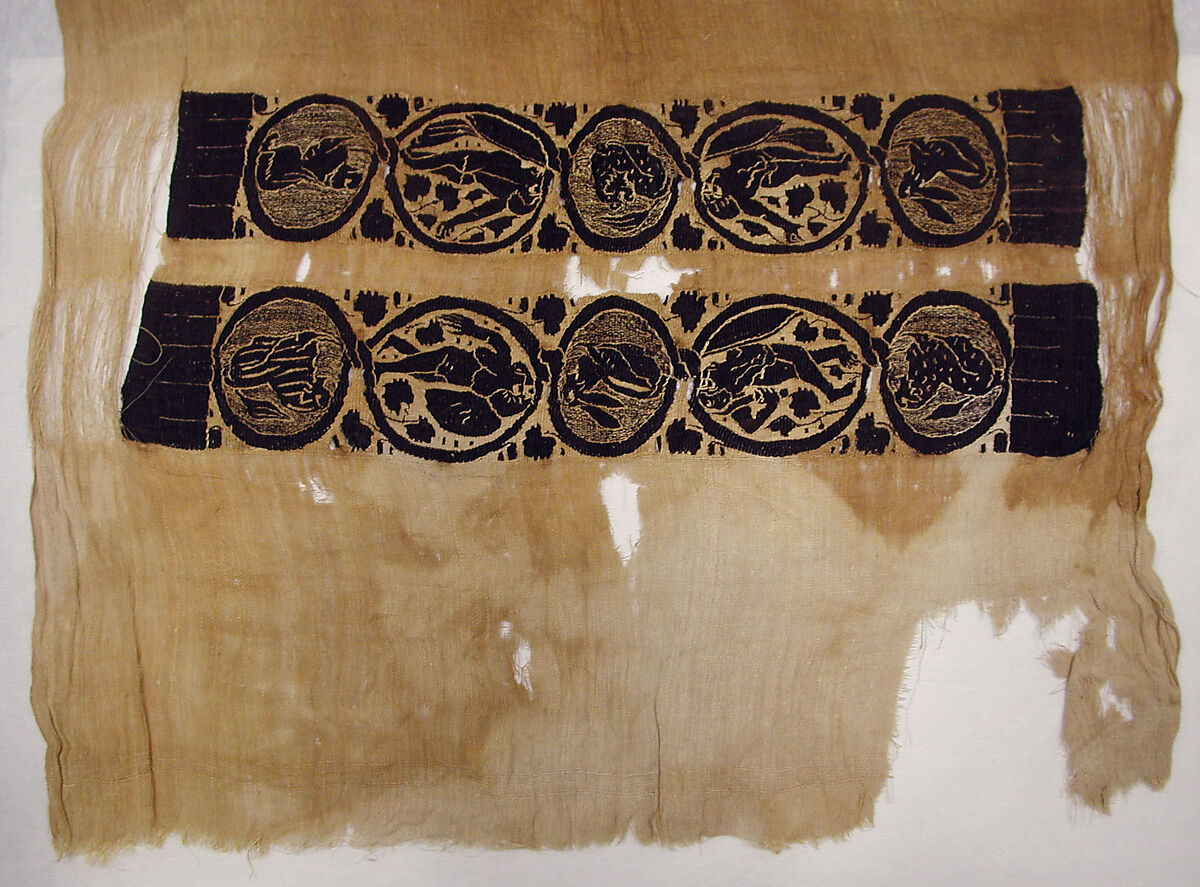 Tunic with Dionysian Ornament, Linen, wool; plain weave, tapestry weave