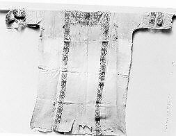 Tunic with Dionysian Ornament, Undyed linen with tapestry woven wool decorations