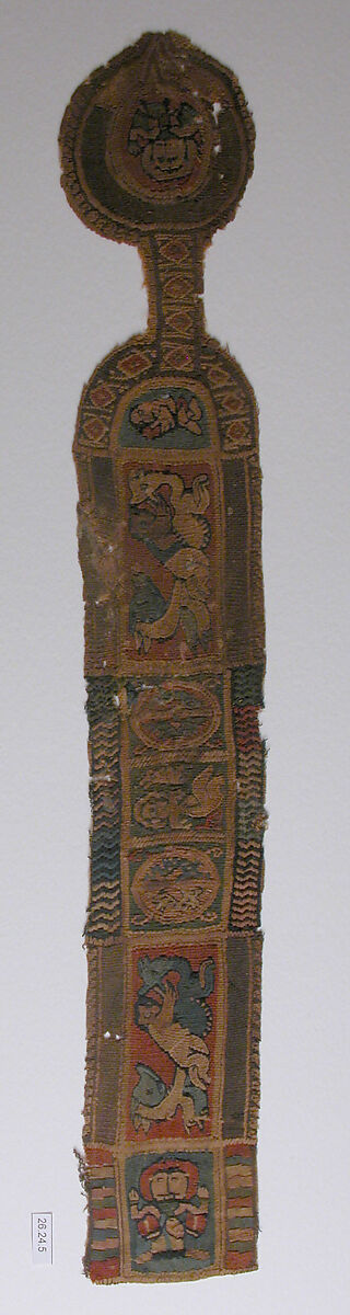 Shoulder Band Fragment, Wool; tapestry weave 
