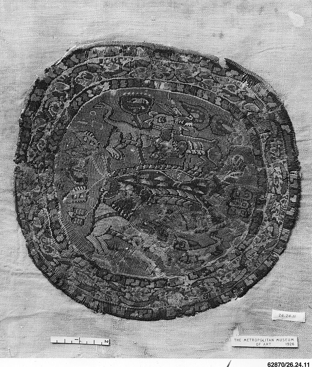 Roundel, Linen, wool