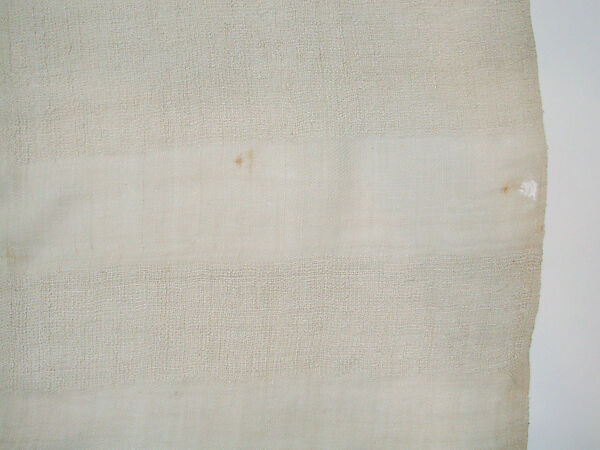 Towel, Linen; embroidered in silk, metal wrapped thread, and tinsel