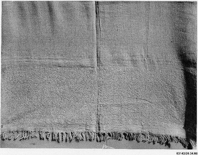 Towel, Linen; embroidered in cotton 