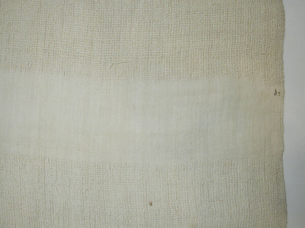 Towel, Cotton; embroidered in silk and metal wrapped thread