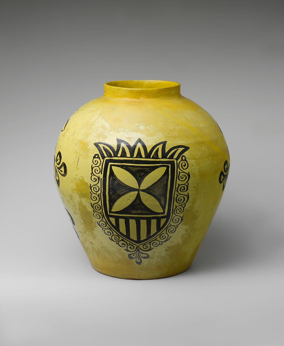 Jar, Tin-glazed earthenware, Mexican