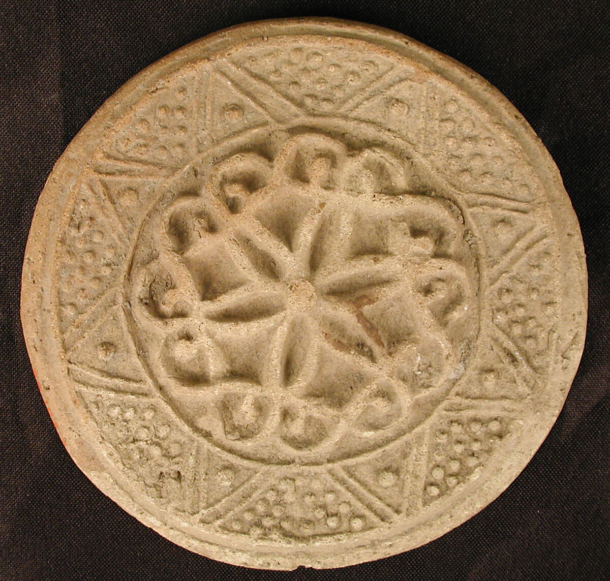 Bath Scraper, Earthenware; unglazed, molded in relief 