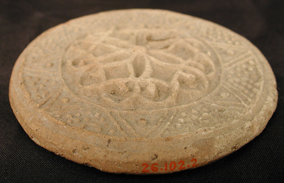Bath Scraper, Earthenware; unglazed, molded in relief