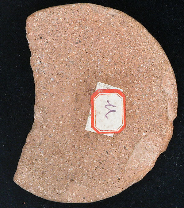 Bath Scraper, Earthenware; unglazed, molded in relief