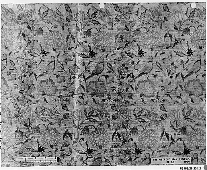 Textile Panel with Birds amid Flowering Vines, Silk, metal wrapped thread; taqueté