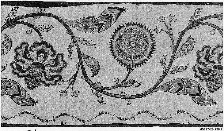 Textile Fragment, Cotton; painted