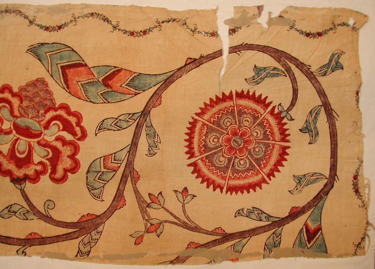 Textile Fragment, Cotton; painted