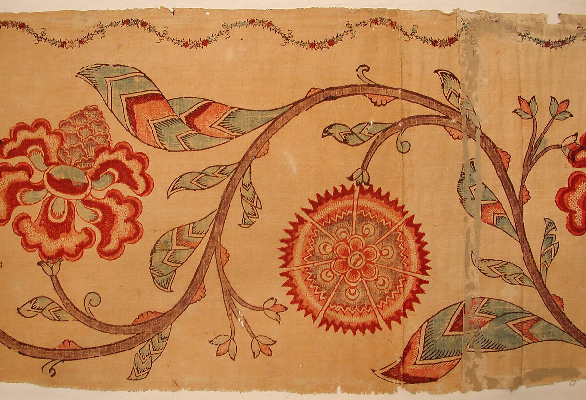 Textile Fragment, Cotton; painted