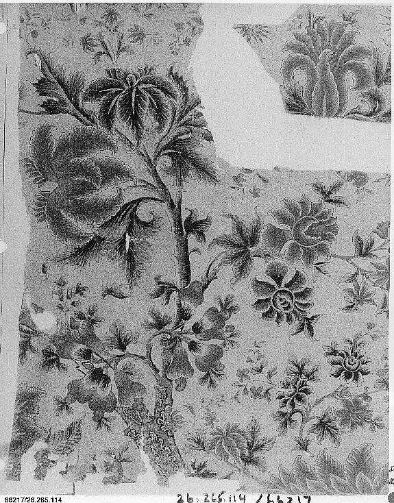 Fragment of a Veil (Yashmak), Cotton; pounced and painted