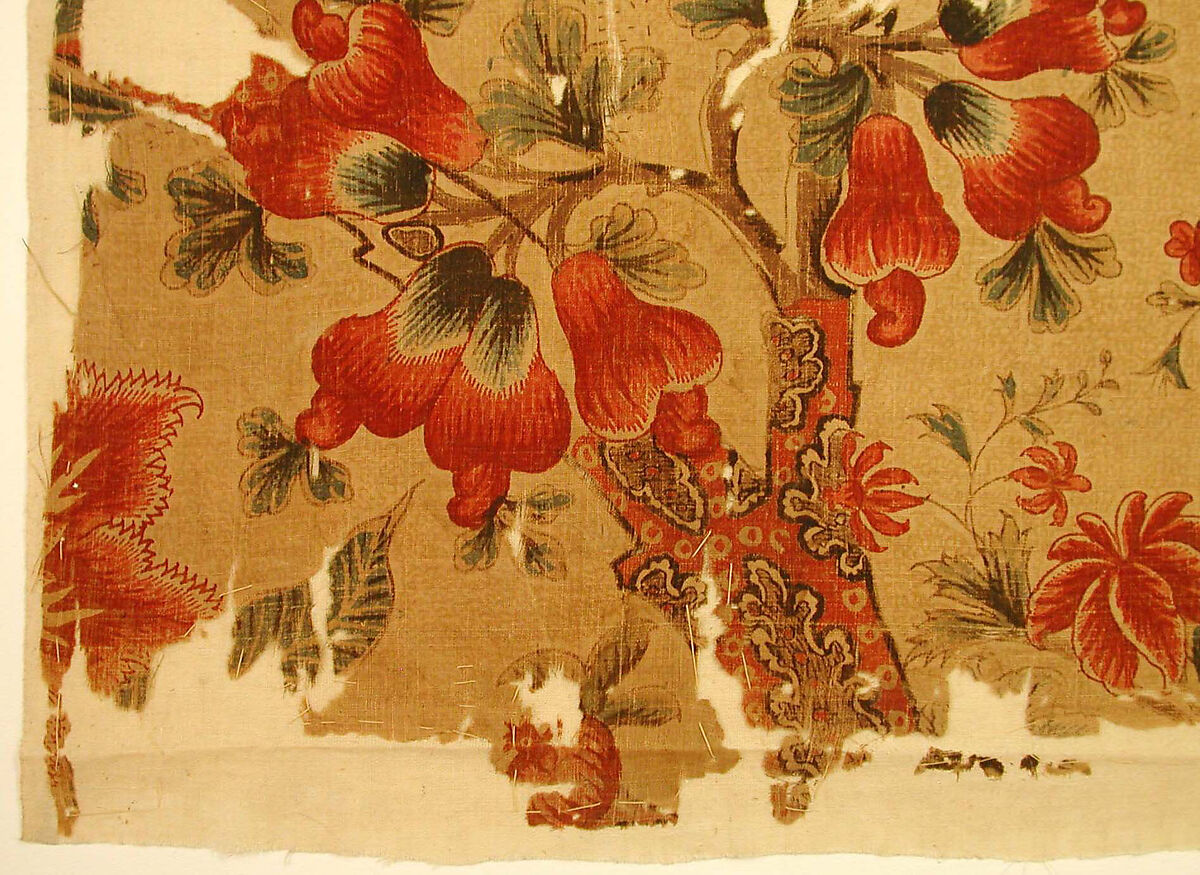 Fragment of a Veil (Yashmak), Cotton; pounced and painted